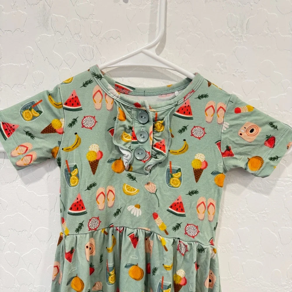 Gigi and Max Bamboo Dress Girls 2T 3T Summer A-line Casual Comfortable Ruffle